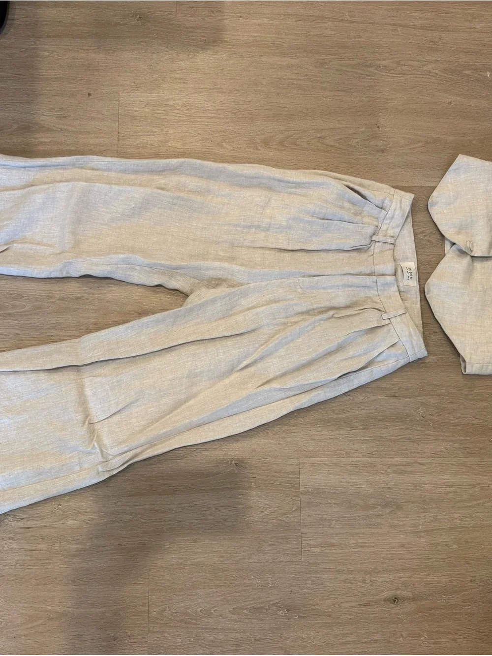 DISSH Norah Natural Linen Wide Leg Pant Size 6